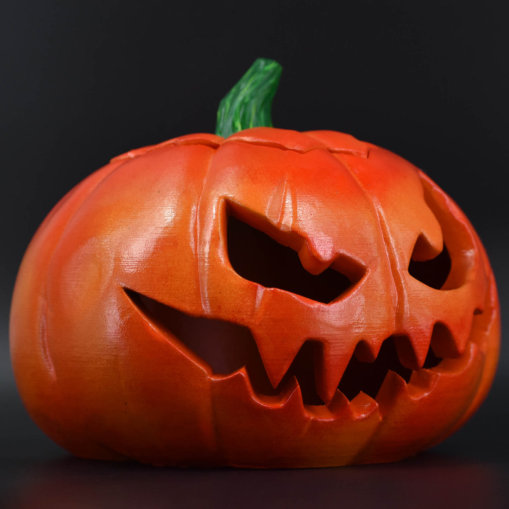 Jack-O-Lantern Pumpkin with Flickering LED Candle